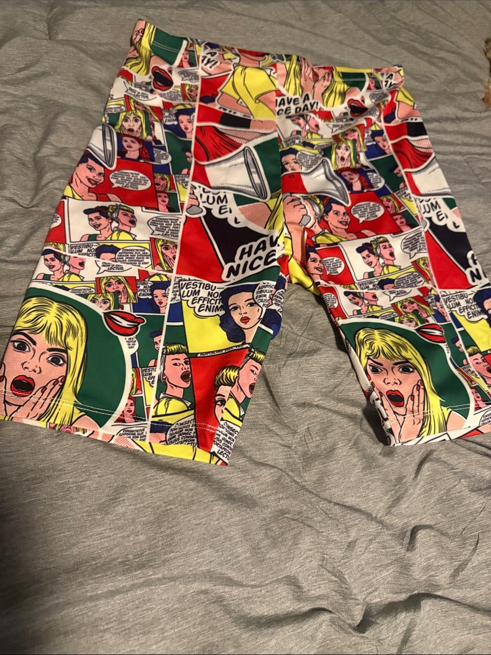 Comic Pop Art Biker Shorts - Multicolor